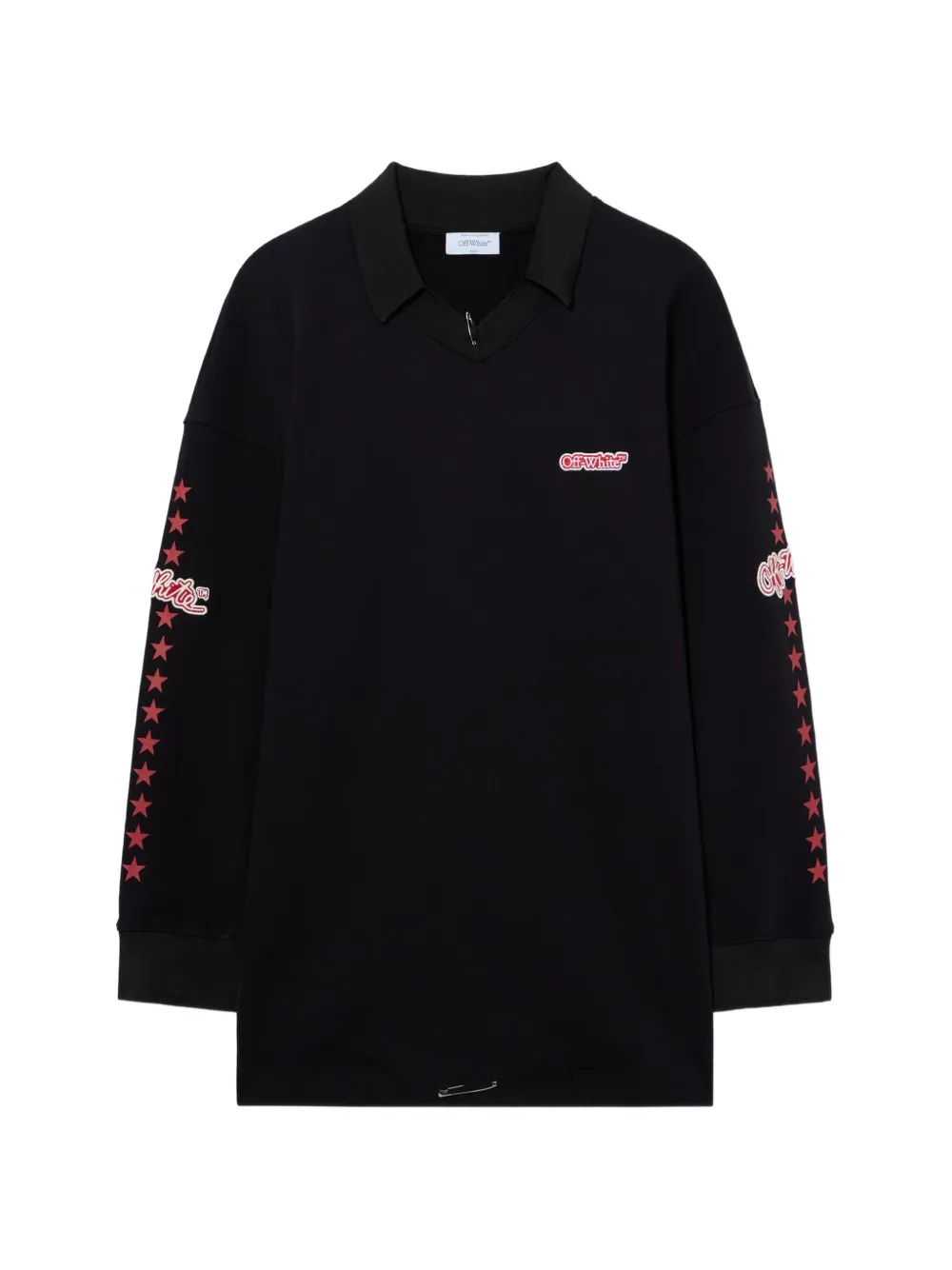 Off-white Star Polo Mini Dress In 블랙
