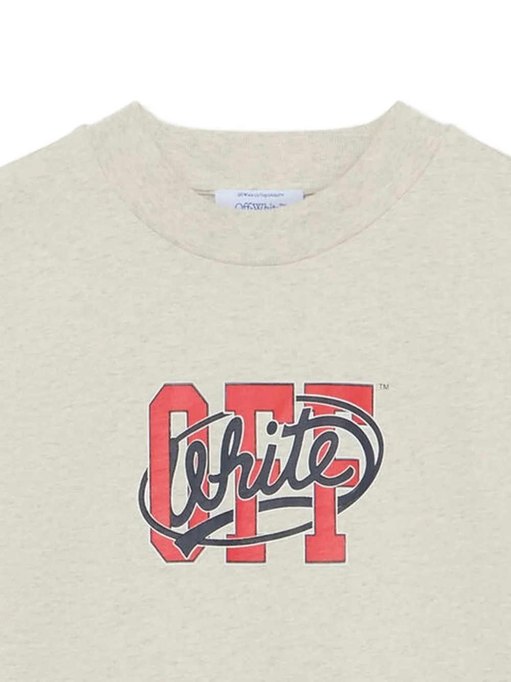 Off-White T-shirt met logoprint Beige