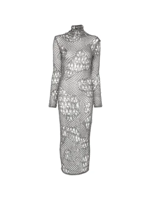 DONDUP open-knit long-sleeved midi dress