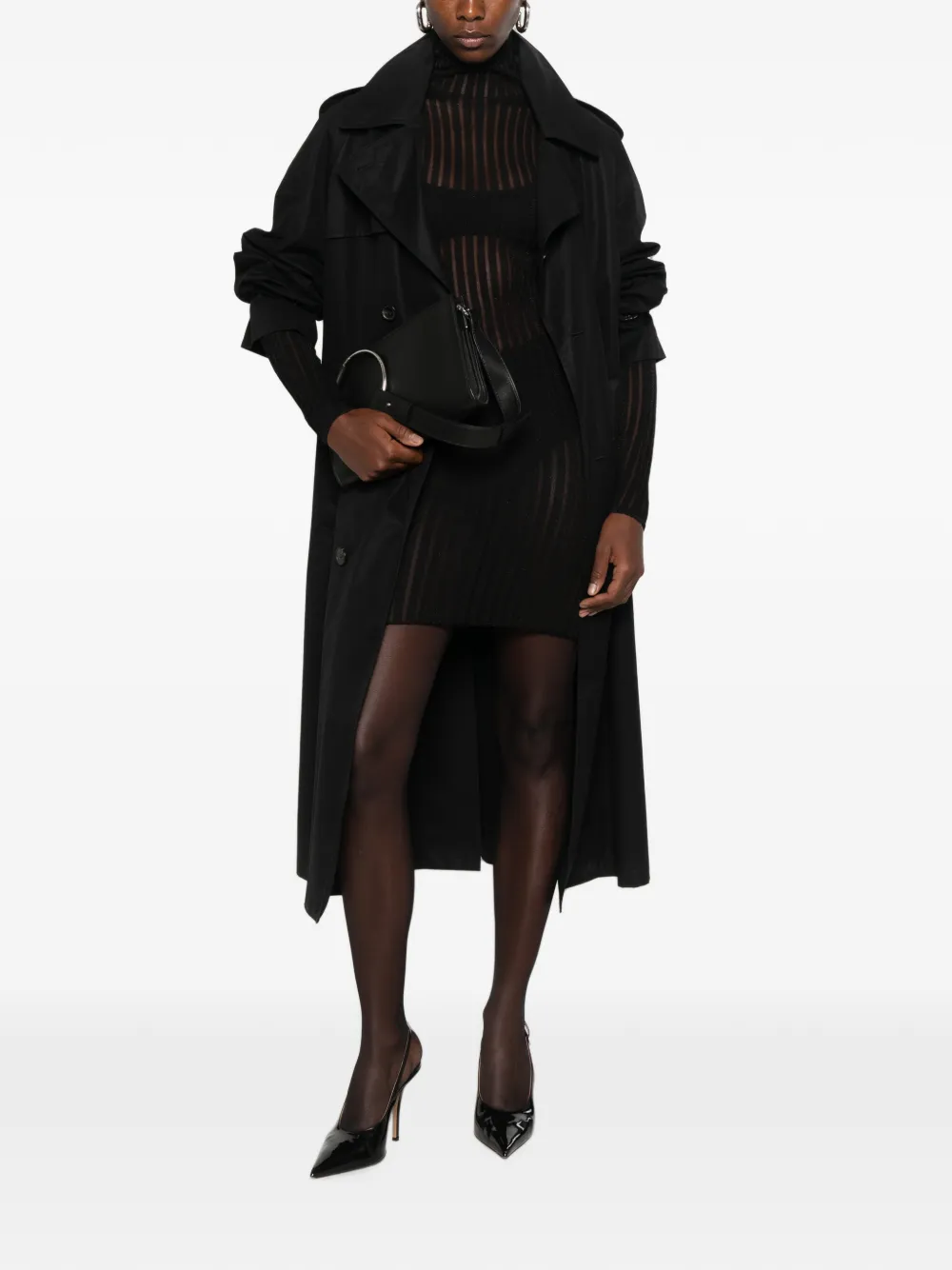 DONDUP Ribgebreide mini-jurk Zwart