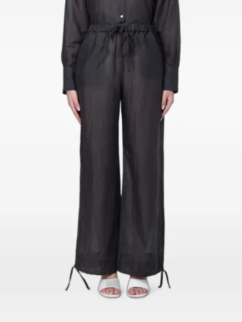 120% Lino drawstring-waist palazzo pants