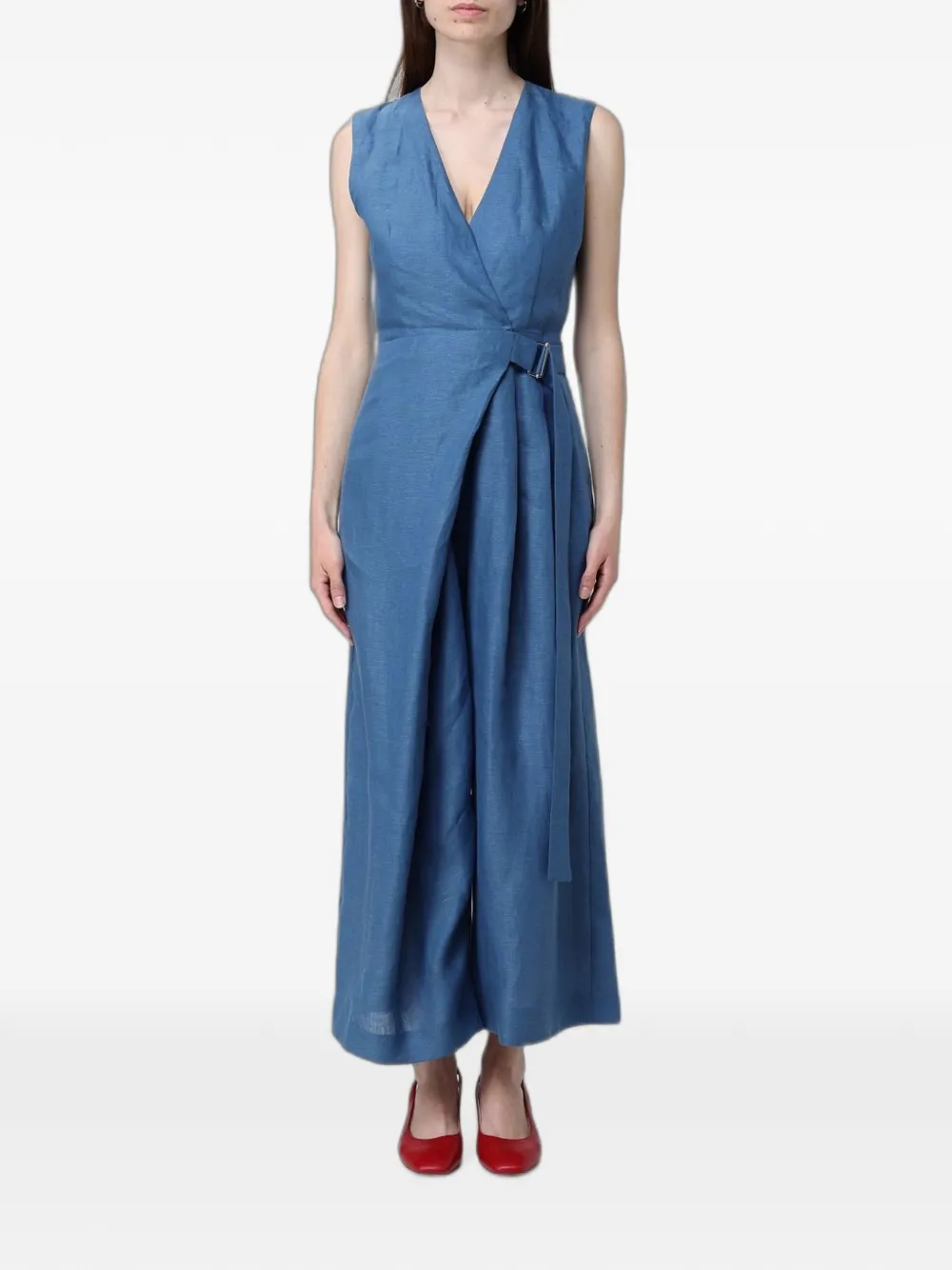 MeimeiJ linen wrap-style jumpsuit - Blu