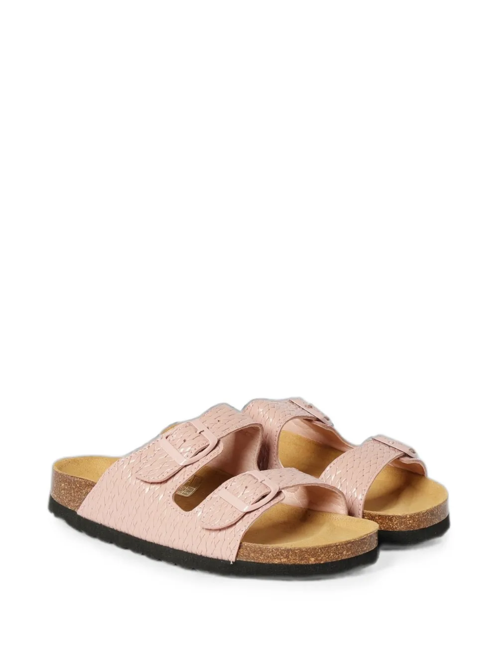 Woolrich Platte geweven leren sandalen Roze