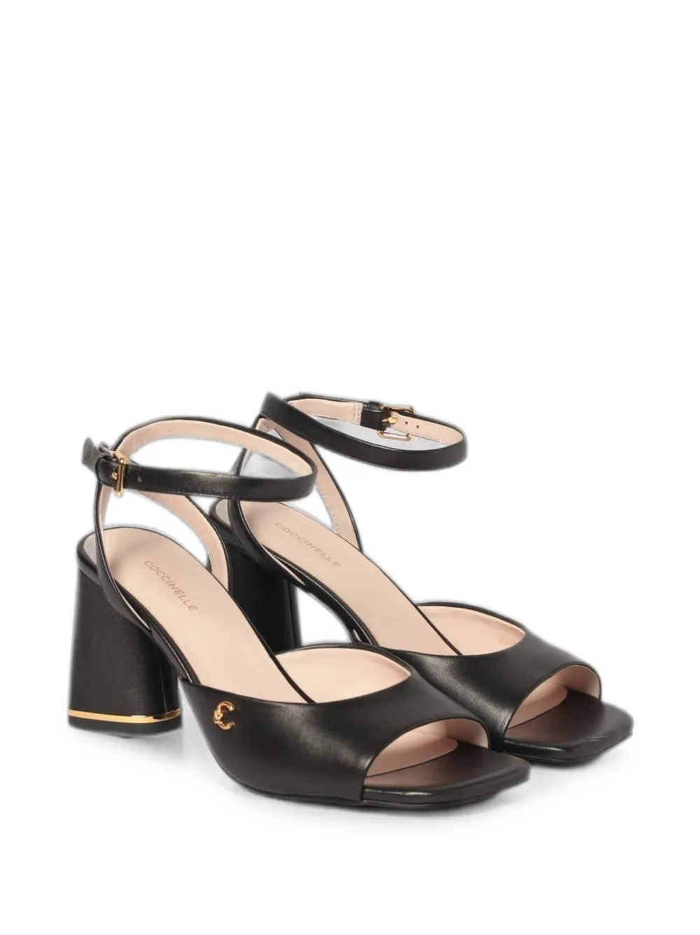 Coccinelle C-Everyday leather heeled sandals Zwart