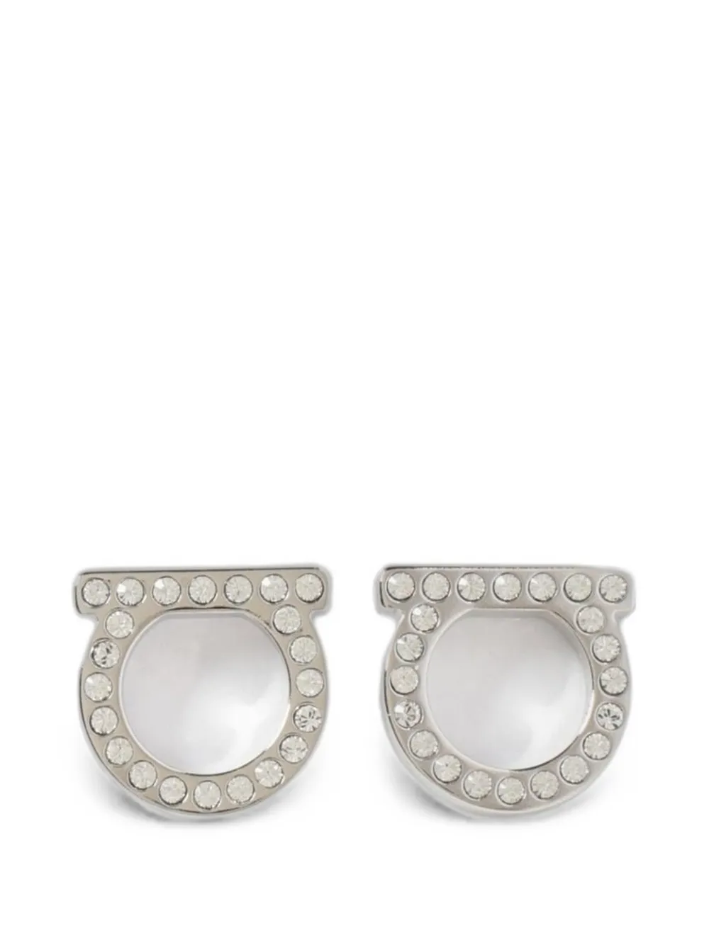 Ferragamo Gancini crystal-embellished earrings - Argento