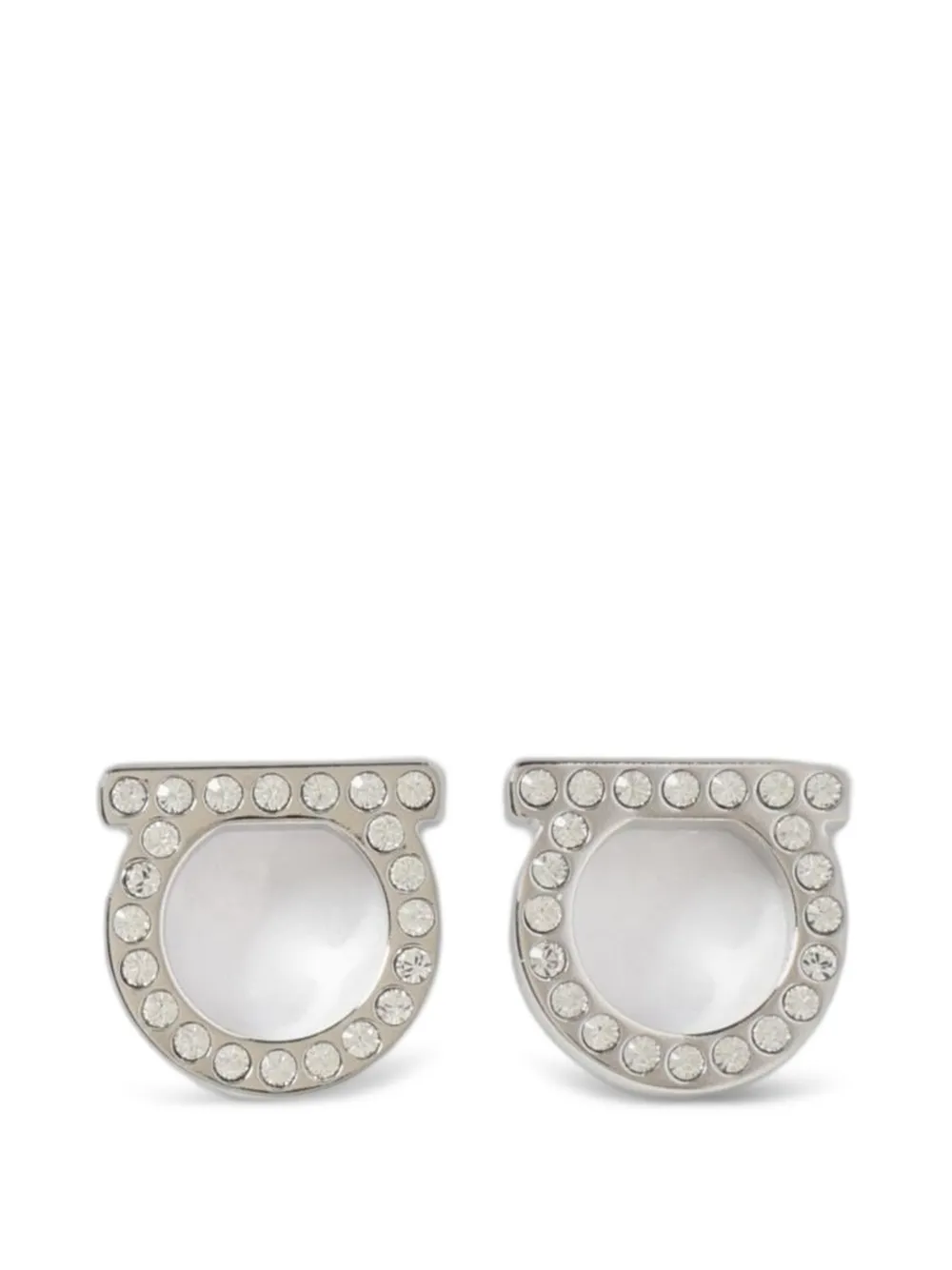 Ferragamo Gancini crystal-embellished earrings - Argento