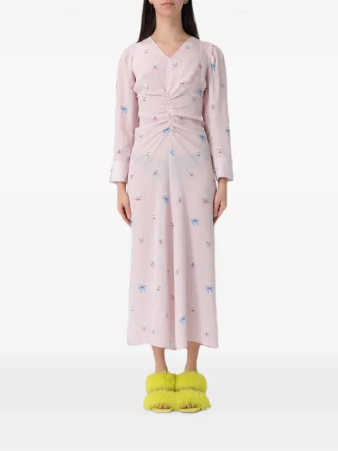 Fiorucci poodle-print ruched midi dress