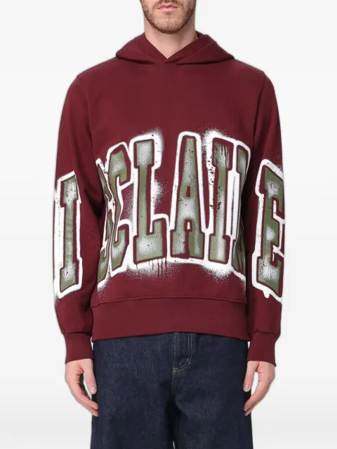 DISCLAIMER logo-print cotton hoodie