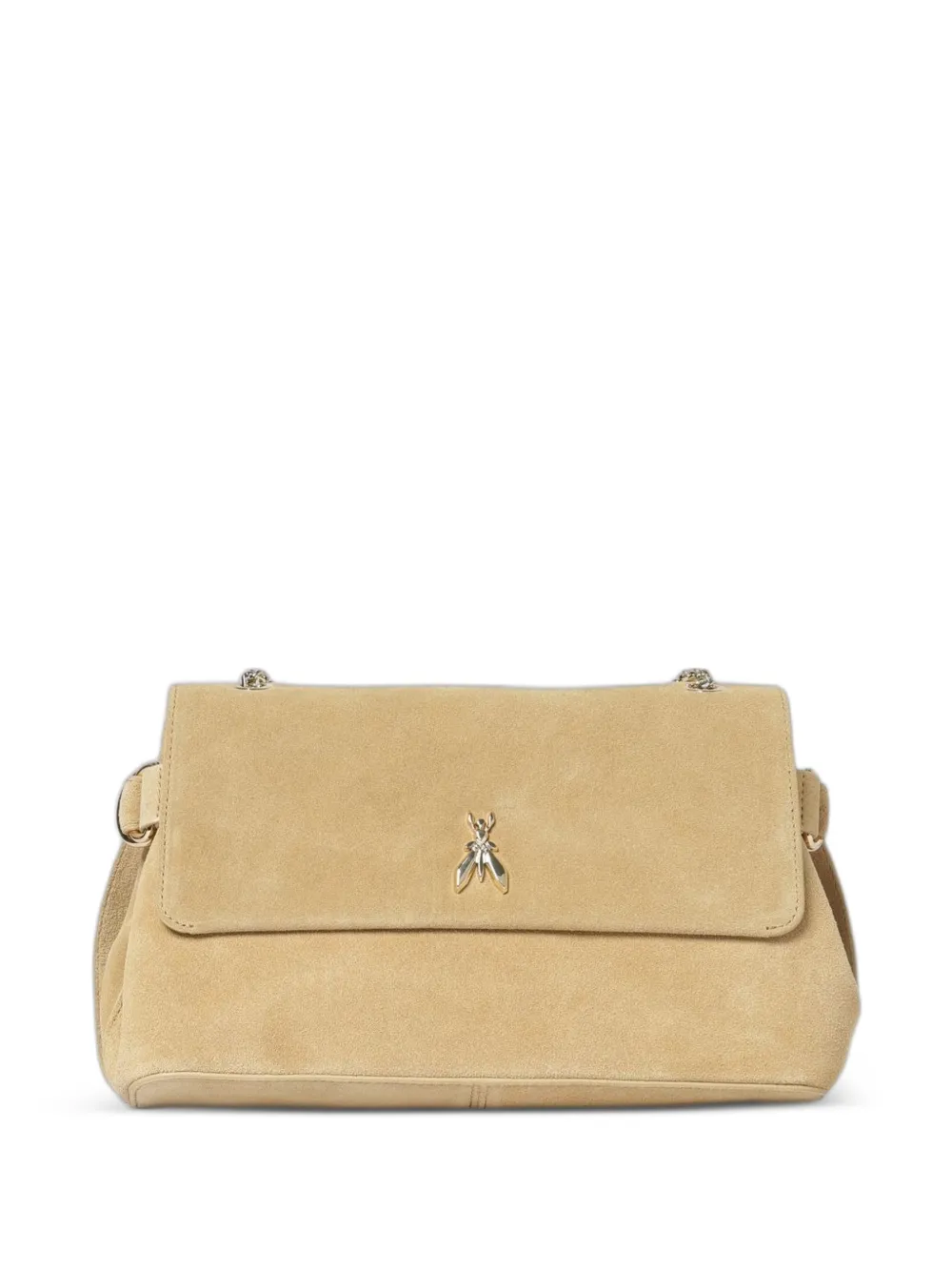 Patrizia Pepe logo-motif suede shoulder bag - Toni neutri