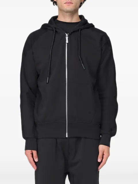 DISCLAIMER logo-print zip-up hoodie