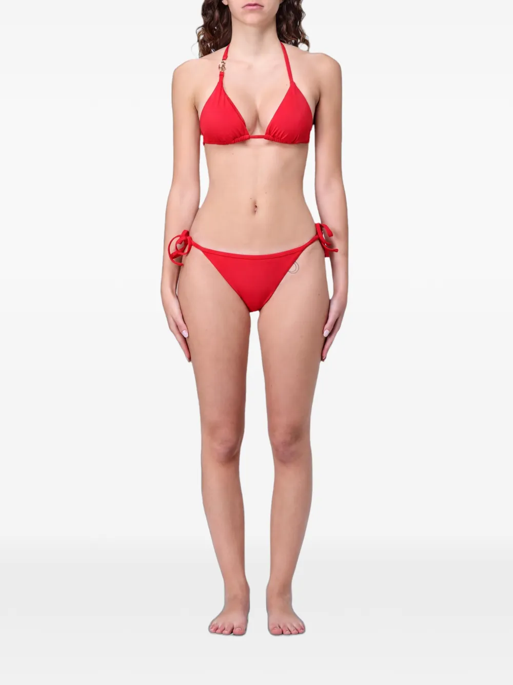 Ea7 Emporio Armani Top bikini a triangolo con placca logo - Rosso
