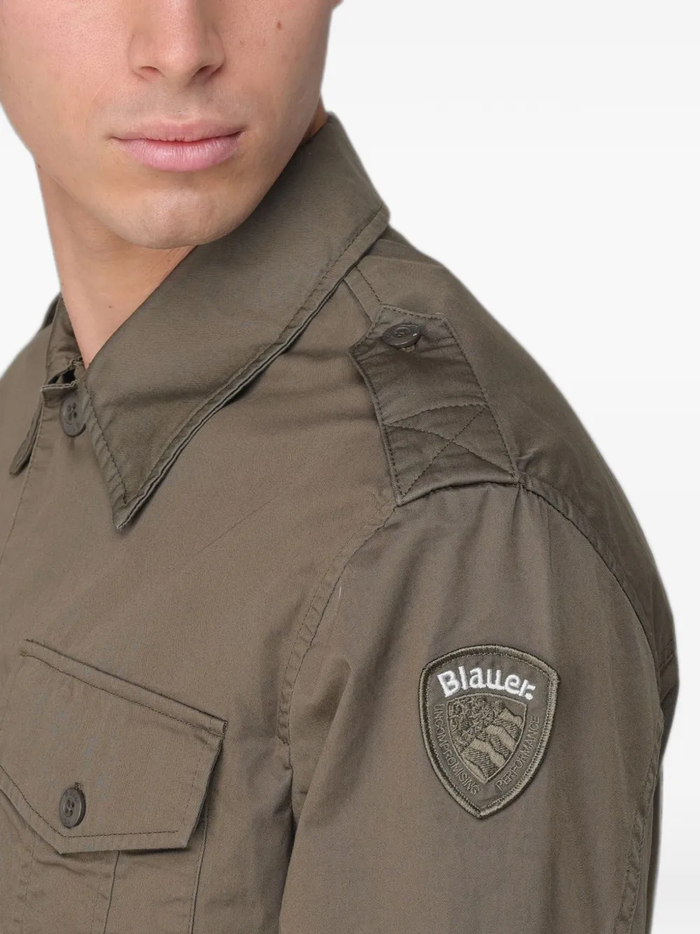 Blauer Overhemd met logopatch Groen