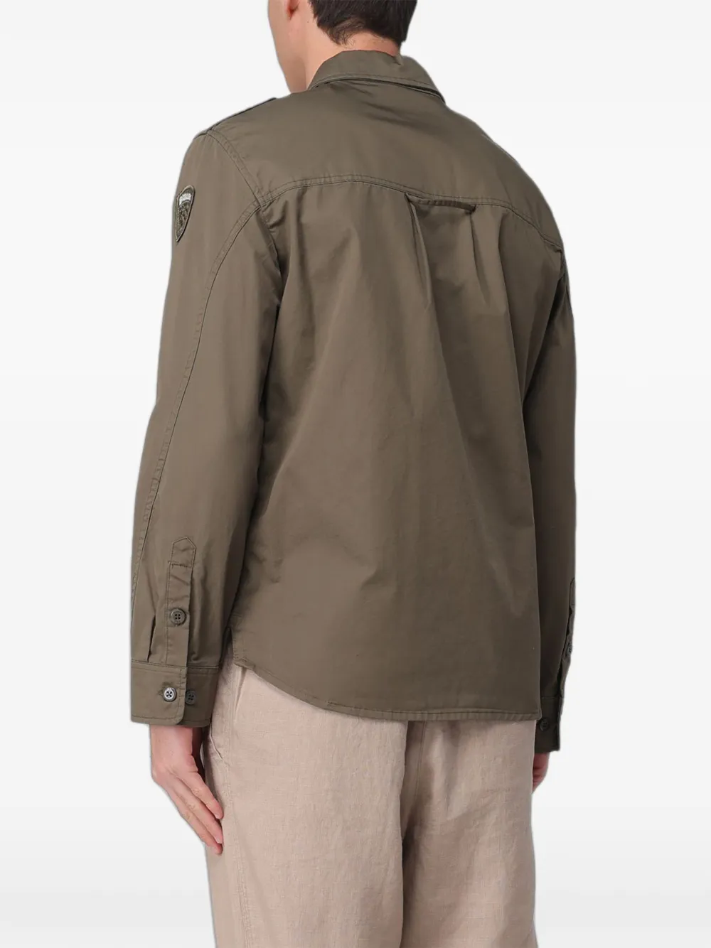 Blauer Overhemd met logopatch Groen