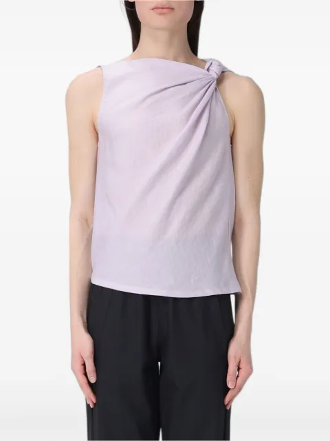 Tela draped knot-detail blouse