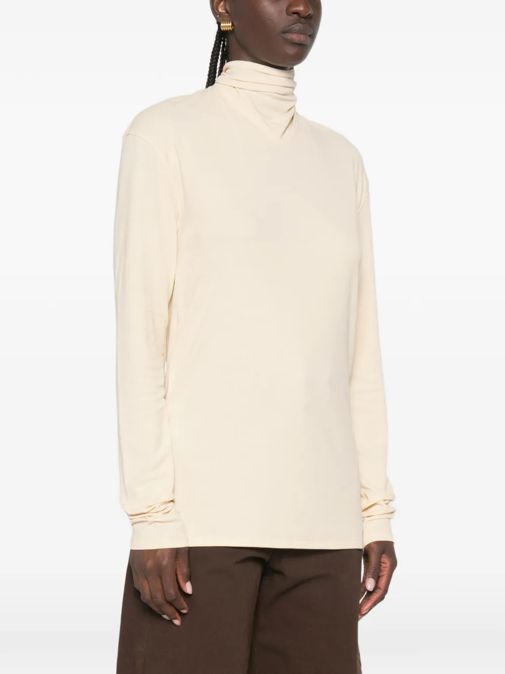 LEMAIRE T-shirt met hoge hals Beige