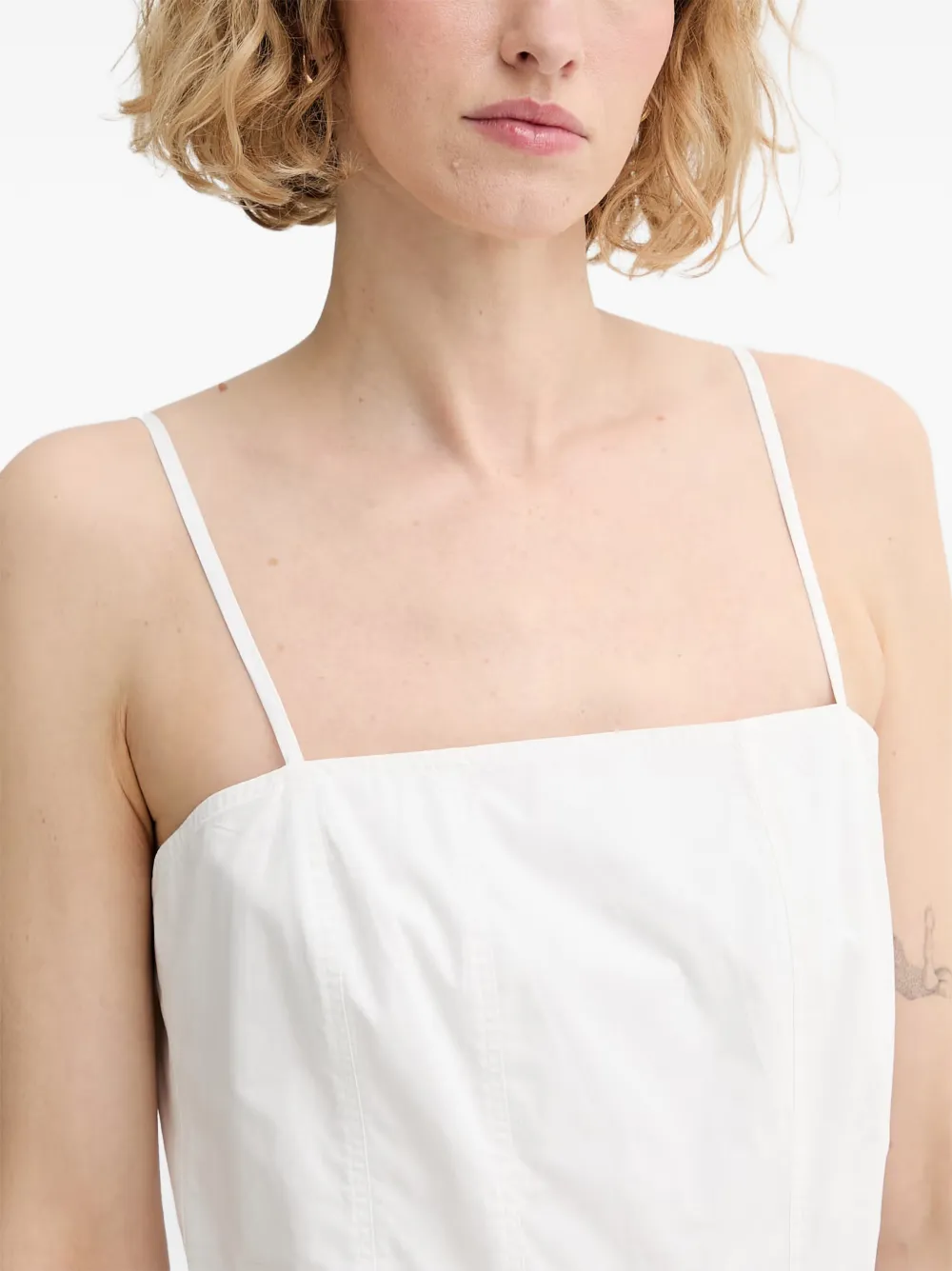 Marc O'Polo shirred-back midi dress Wit
