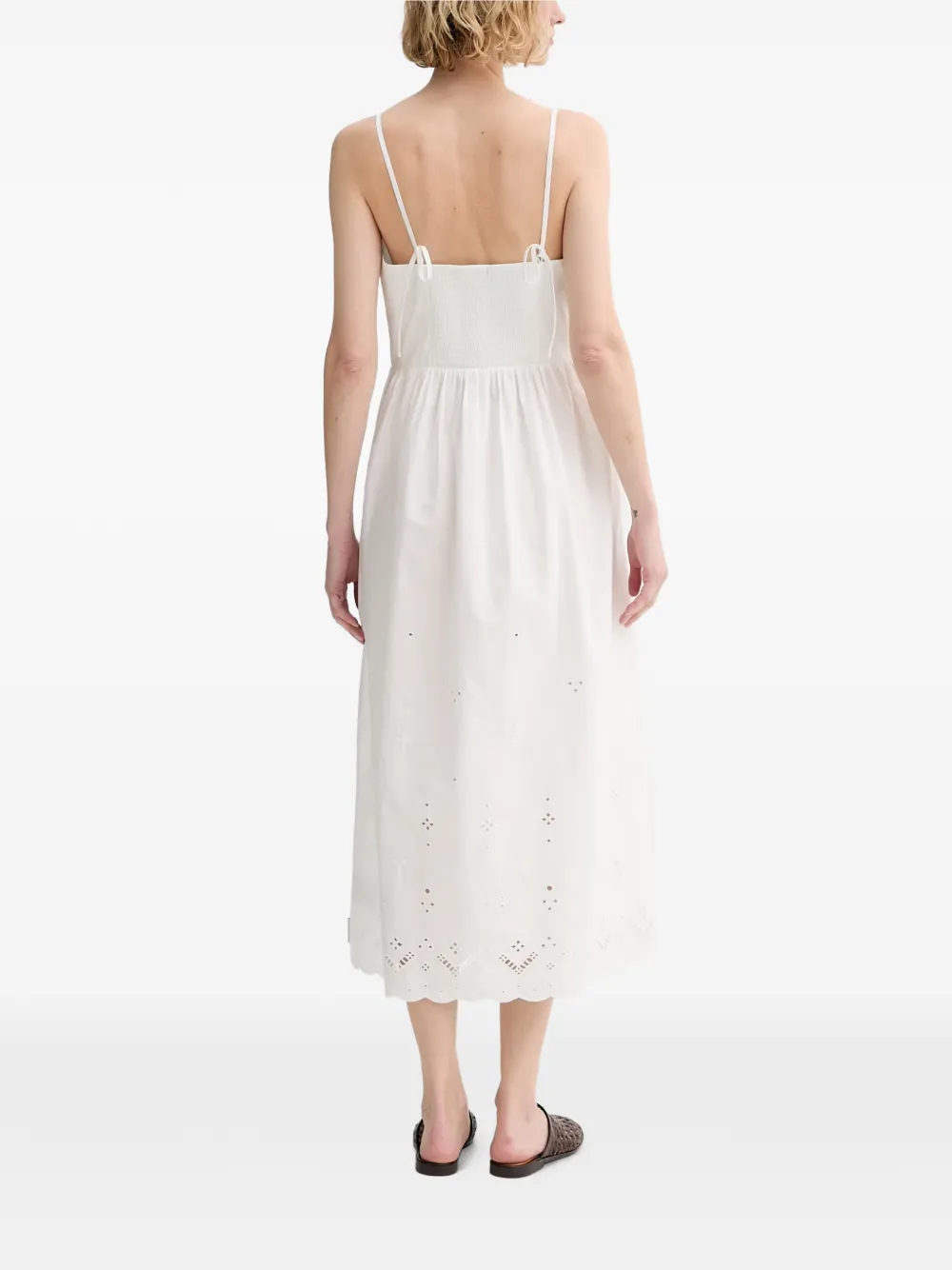 Marc O'Polo shirred-back midi dress Wit