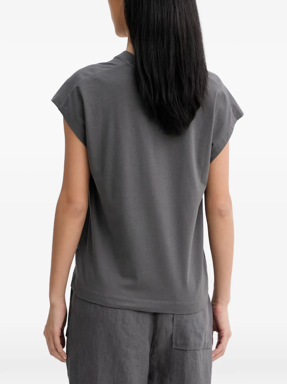 Marc O'Polo T-shirt met kapmouwen Grijs