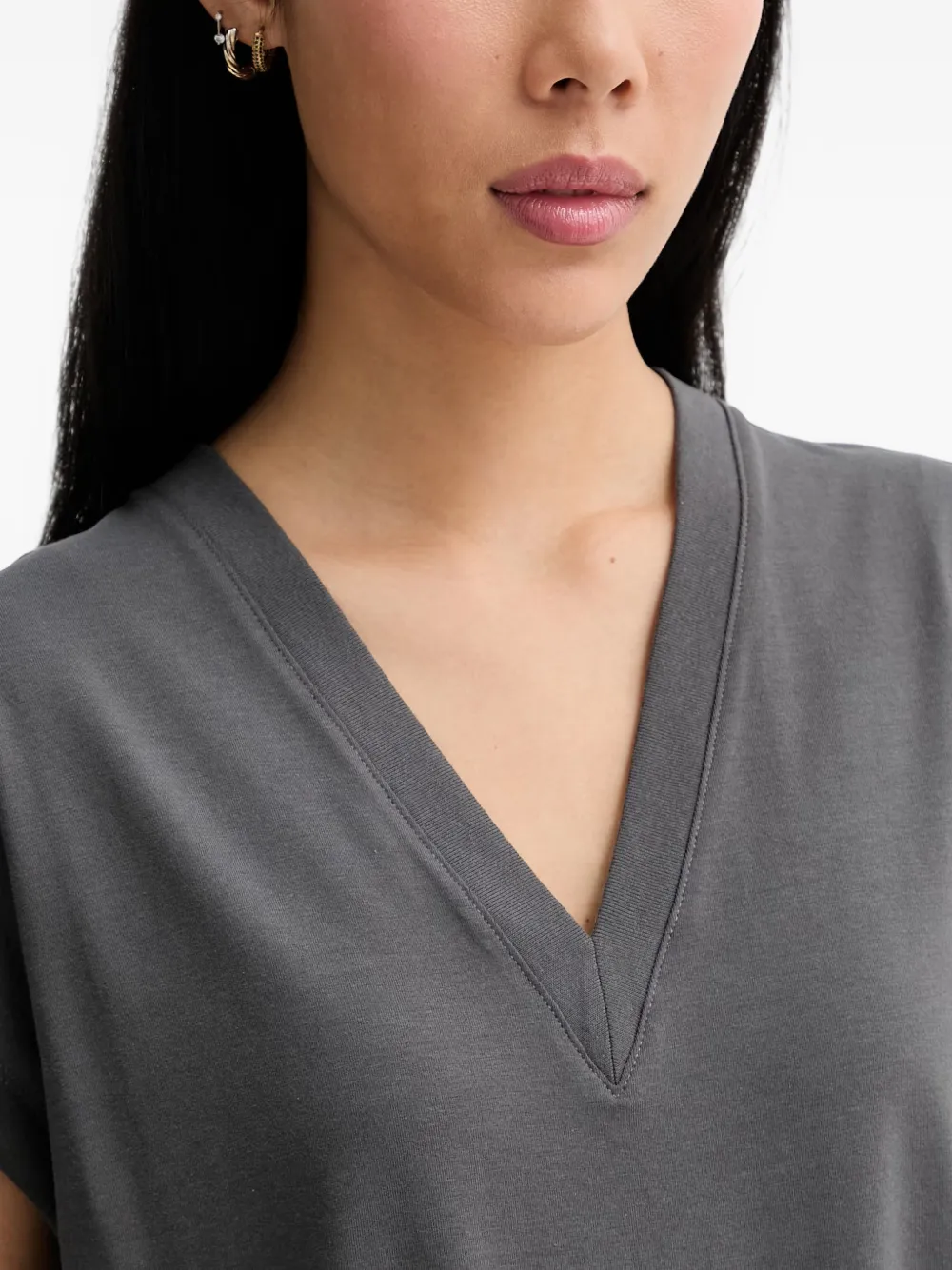 Marc O'Polo T-shirt met kapmouwen Grijs