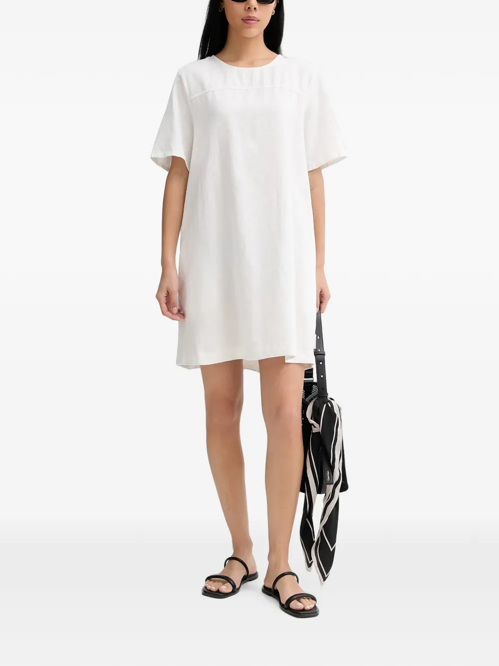 Marc O'Polo tie-back mini dress Wit