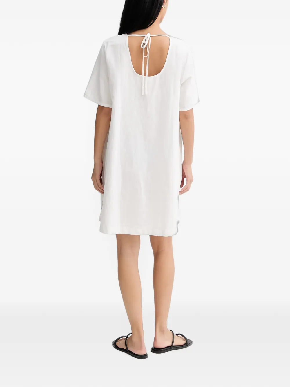 Marc O'Polo tie-back mini dress Wit