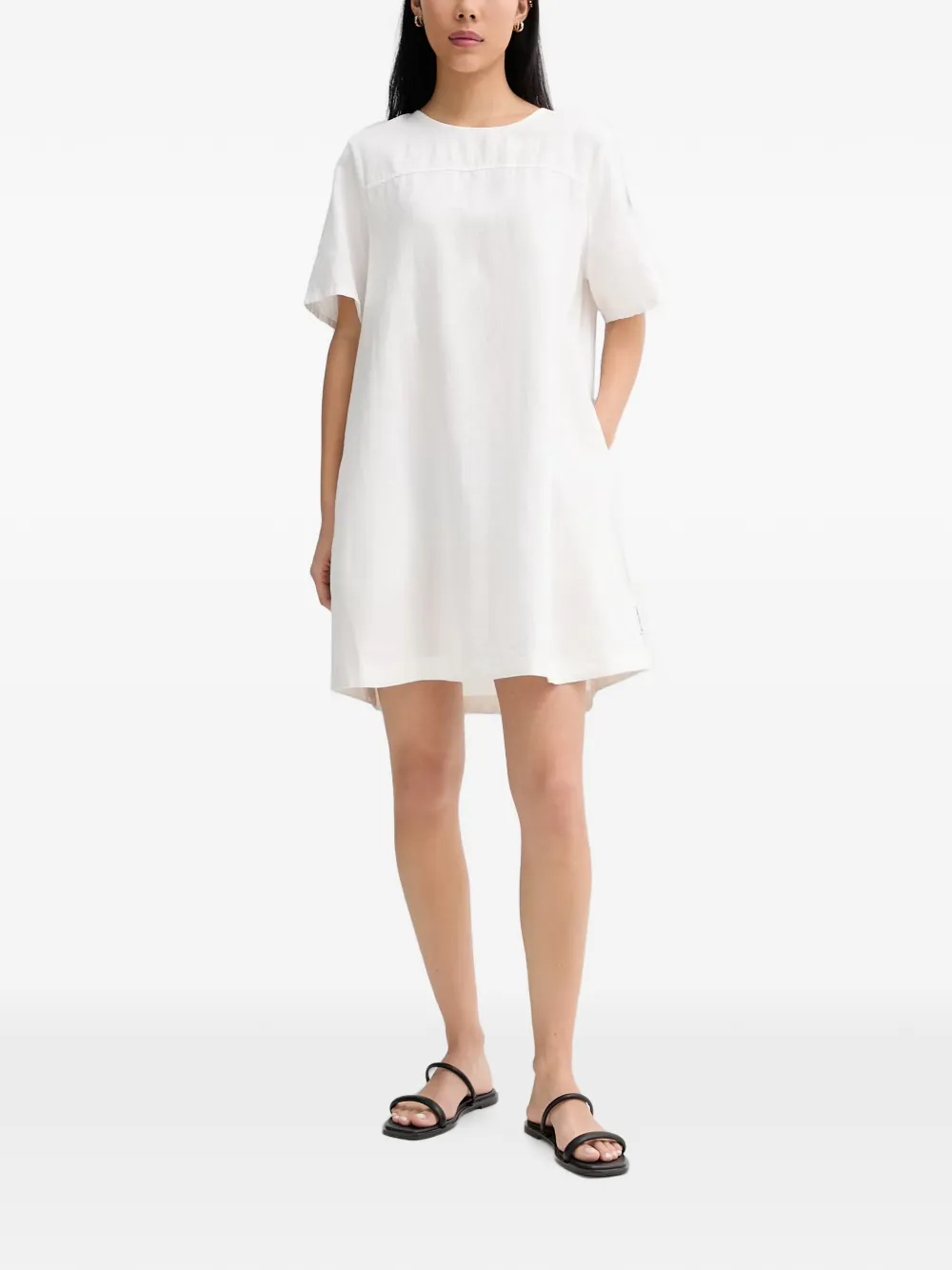 Marc O'Polo tie-back shift mini dress - Bianco
