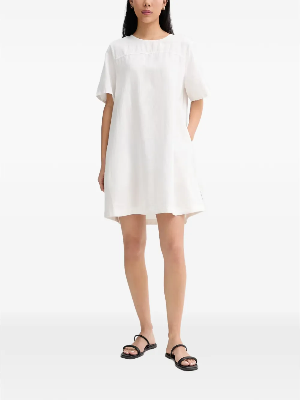 Marc O'Polo tie-back mini dress Wit