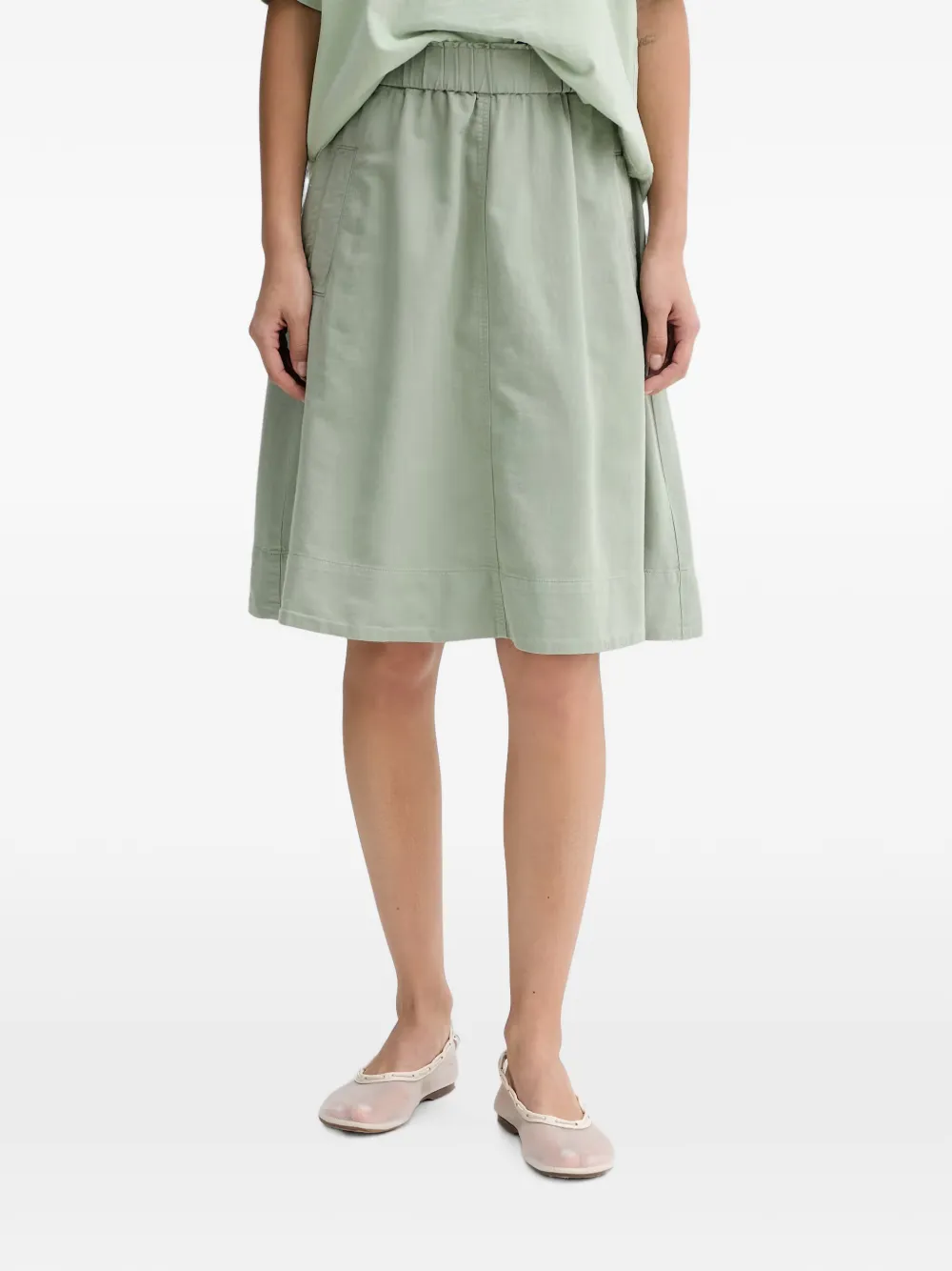 Marc O'Polo elasticated-waistband A-line skirt - Verde