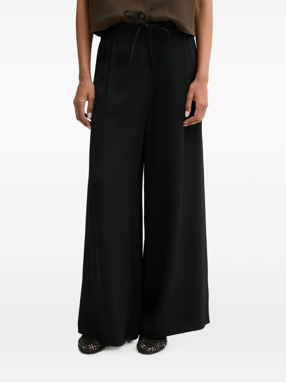 Marc O'Polo pleated drawstring-waist trousers - Nero