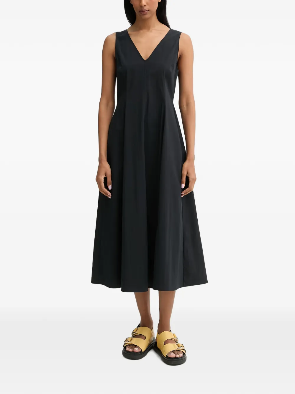 Marc O'Polo Midi-jurk met V-hals Zwart