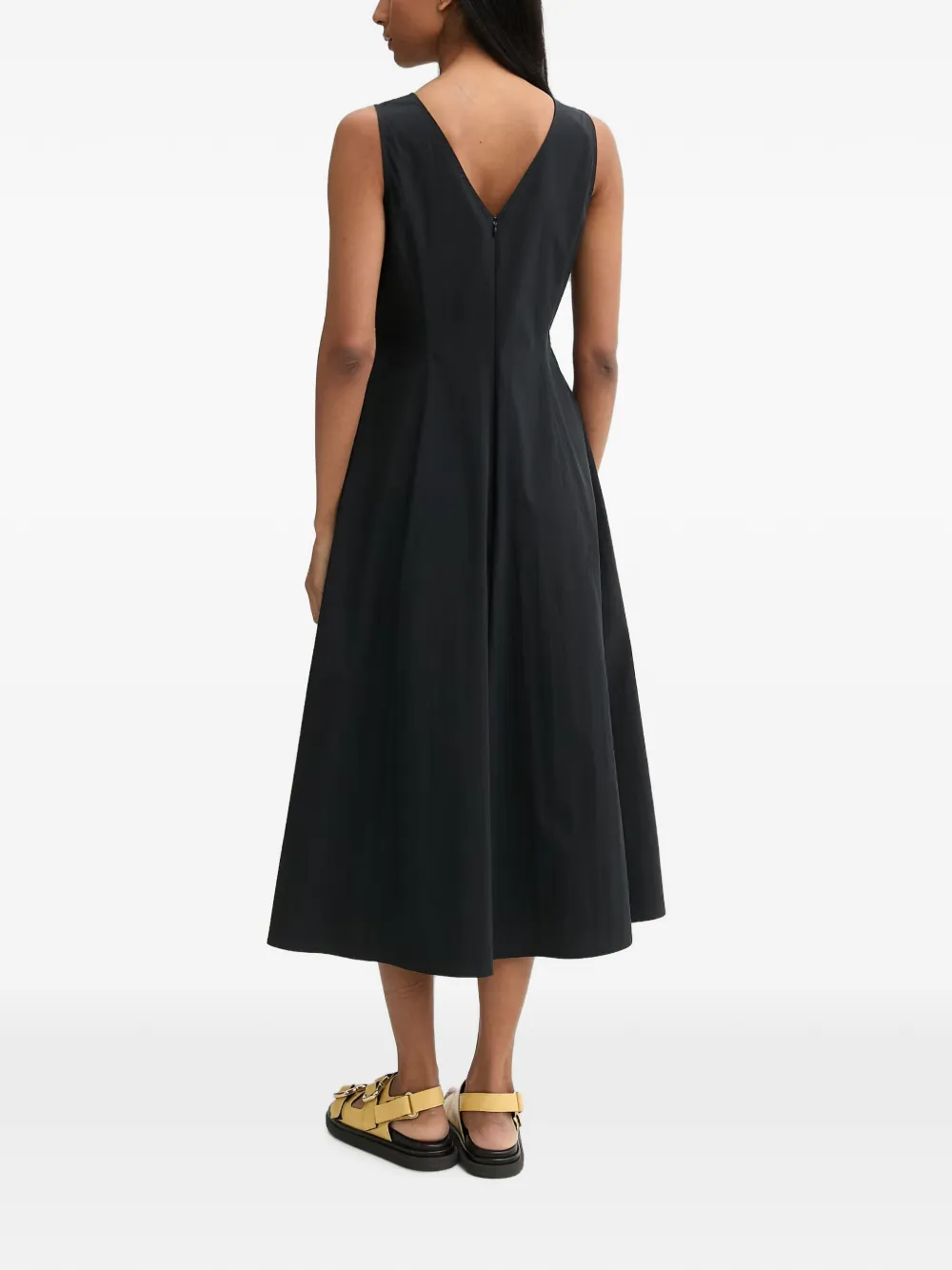 Marc O'Polo Midi-jurk met V-hals Zwart
