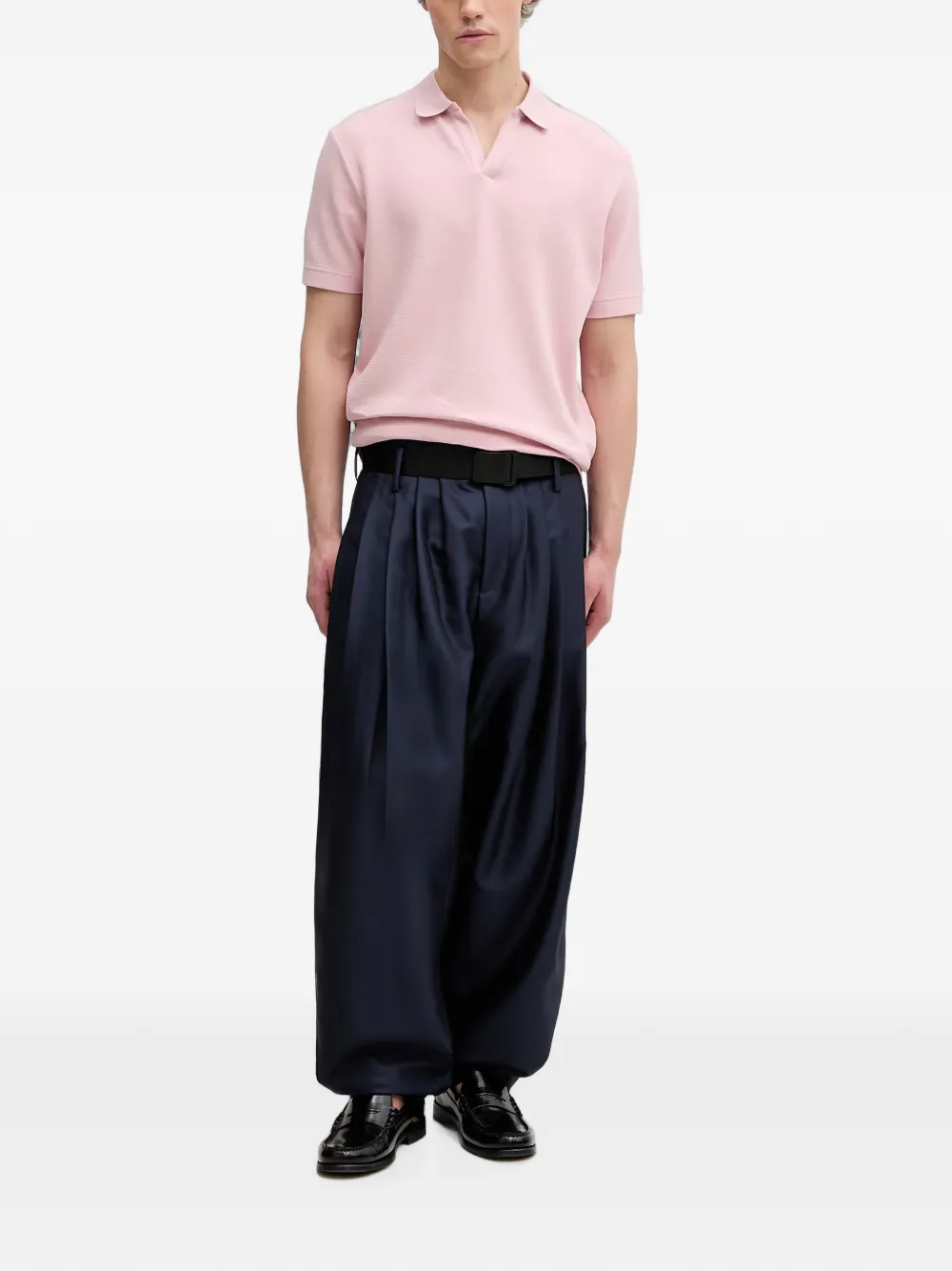 Marc O'Polo T-shirt met piqué weving Roze