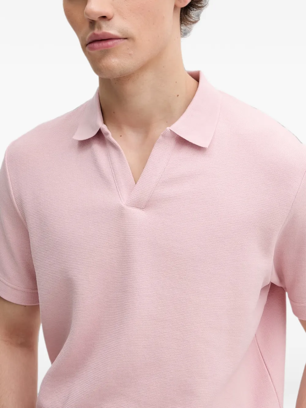 Marc O'Polo T-shirt met piqué weving Roze