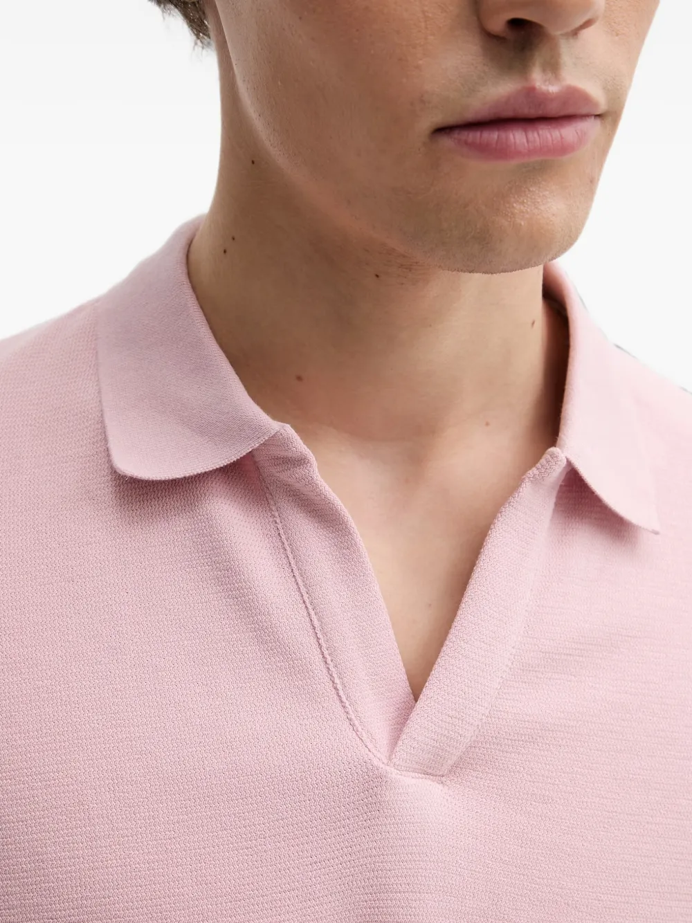 Marc O'Polo T-shirt met piqué weving Roze