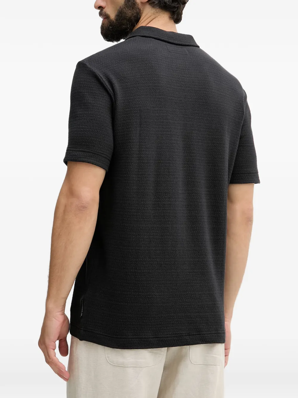 Marc O'Polo Poloshirt met textuur Zwart