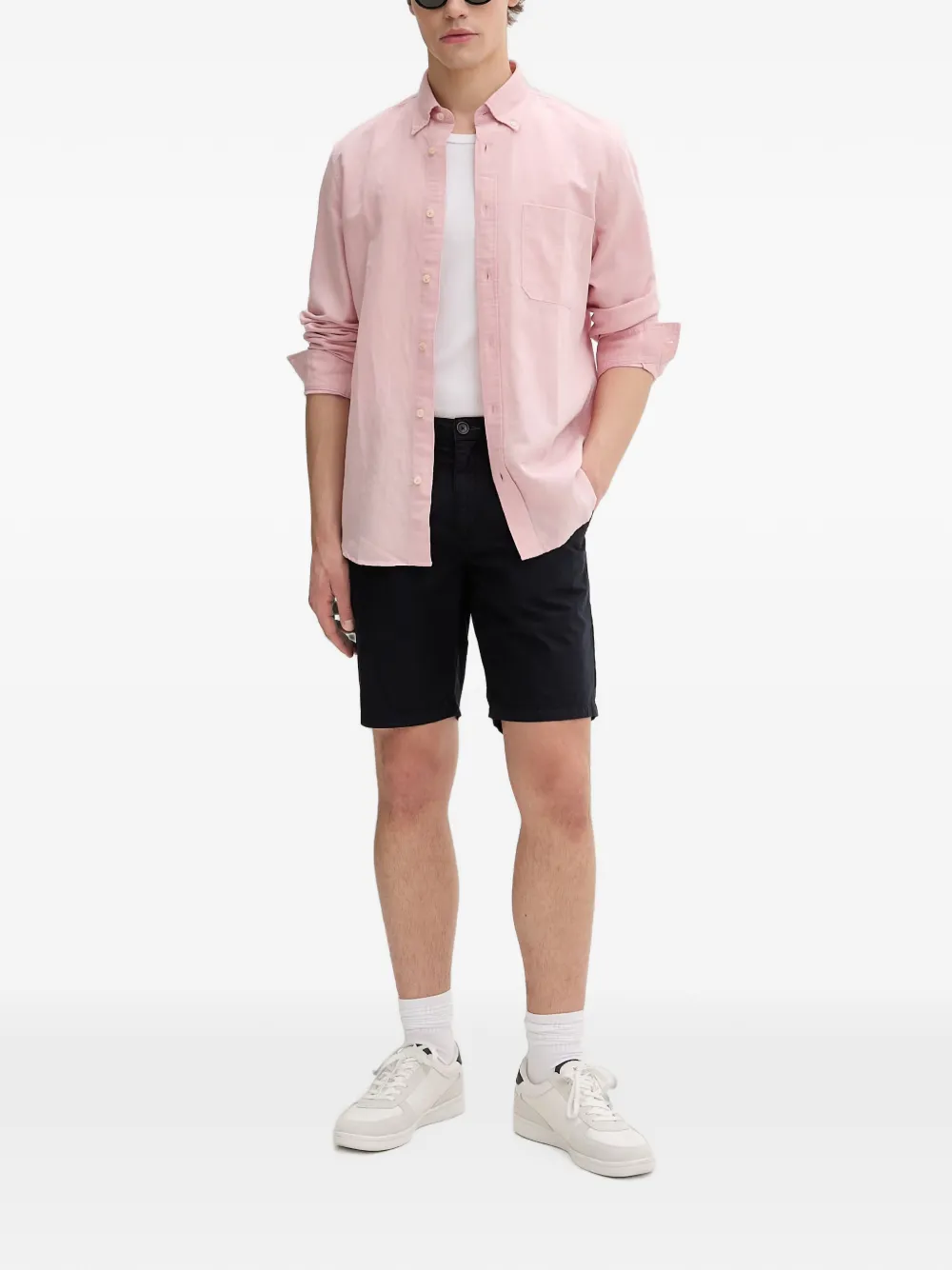 Marc O'Polo Button-down overhemd met borstzak Roze