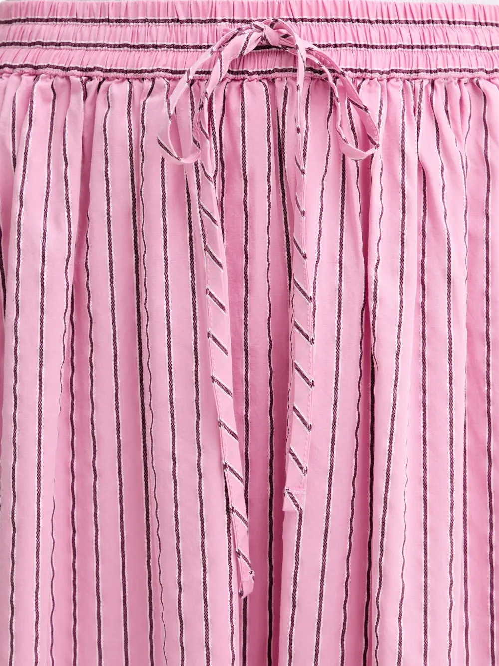 Marc O'Polo Midi-rok met trekkoord en verticale streep Roze