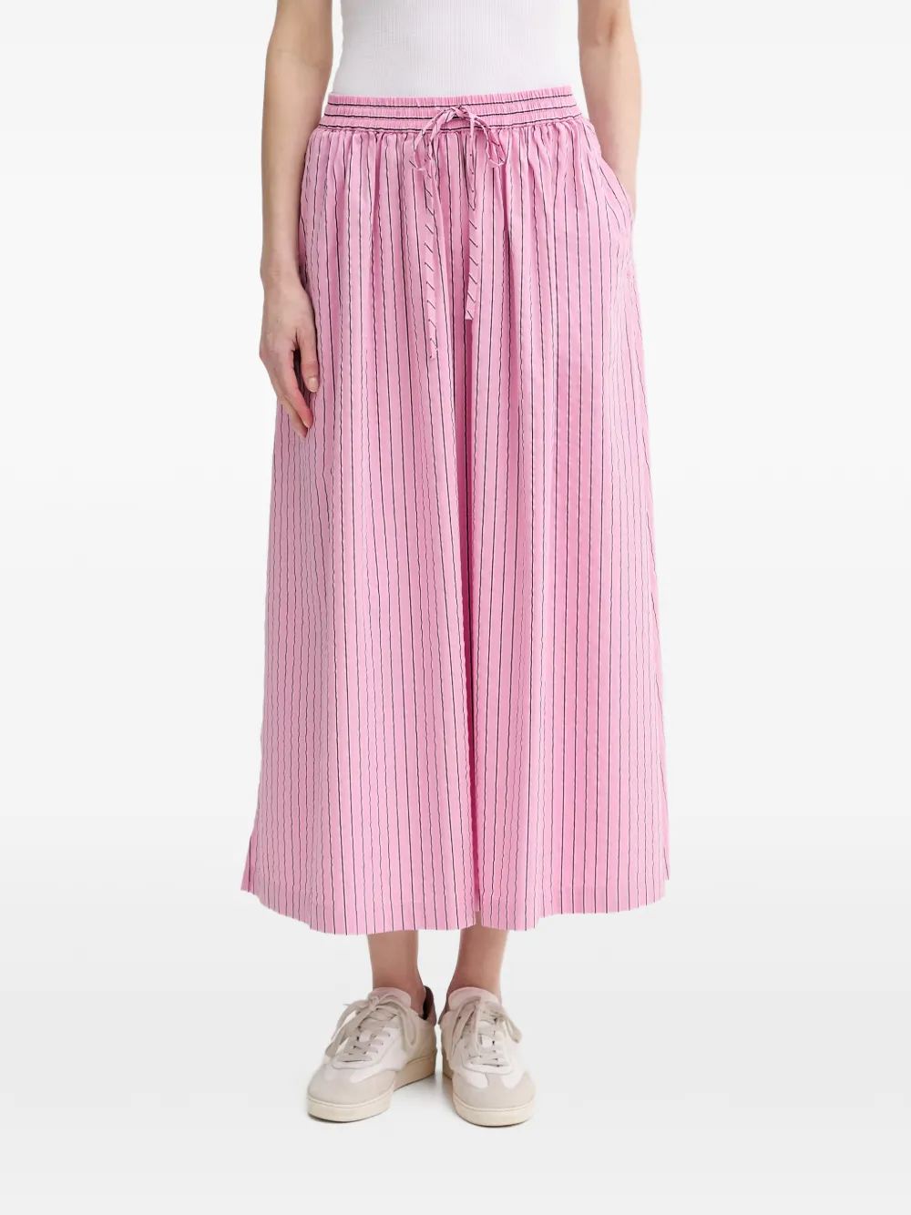 Marc O'Polo vertical-stripe drawstring midi skirt