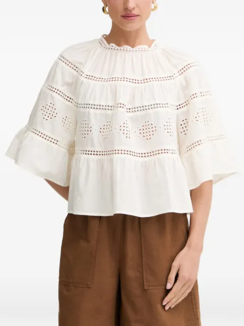 Marc O'Polo broderie-anglaise tiered blouse