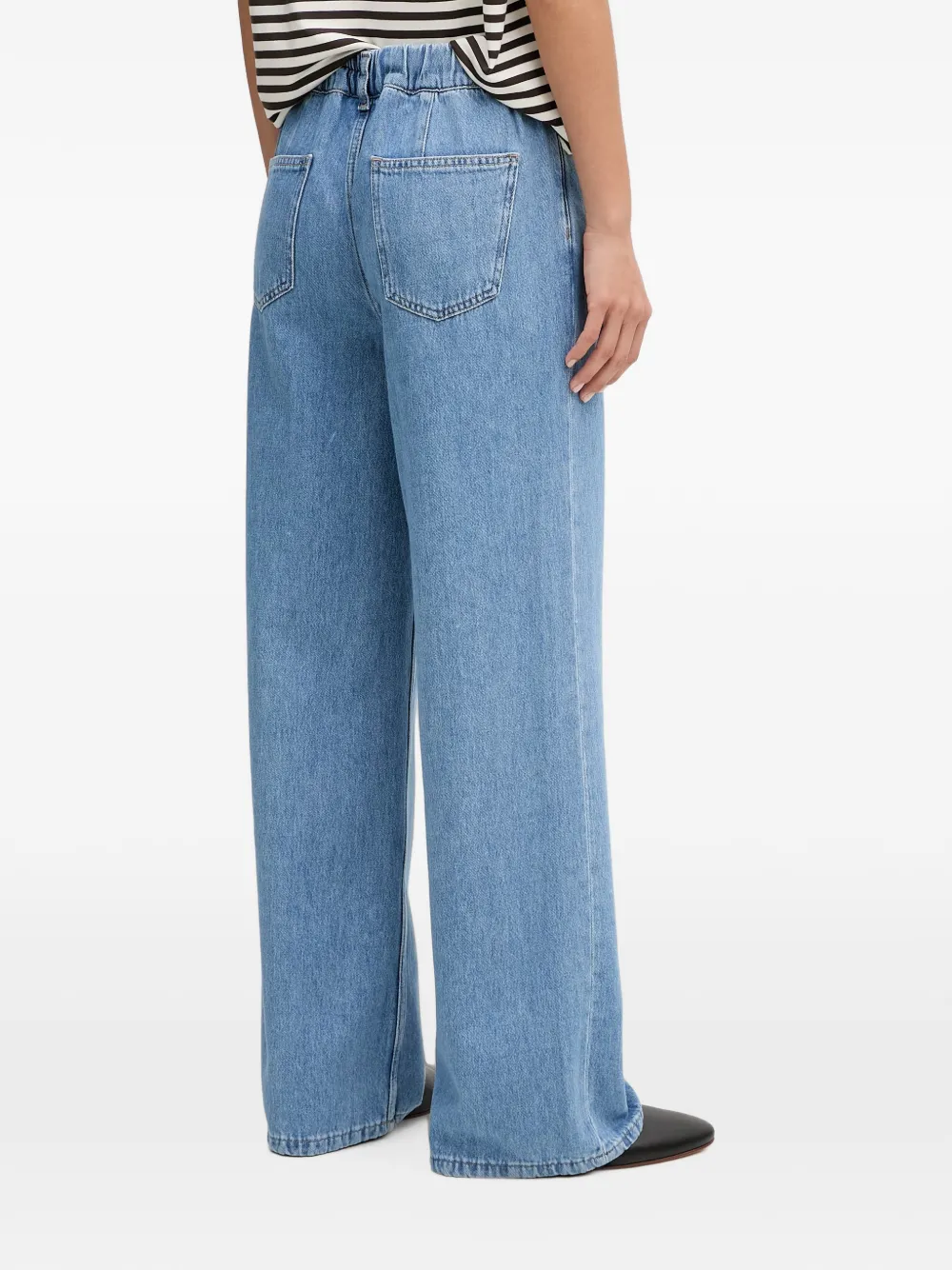 Marc O'Polo Jeans met wijde pijpen en trekkoord Blauw