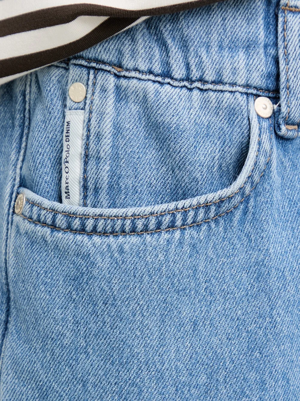 Marc O'Polo Jeans met wijde pijpen en trekkoord Blauw