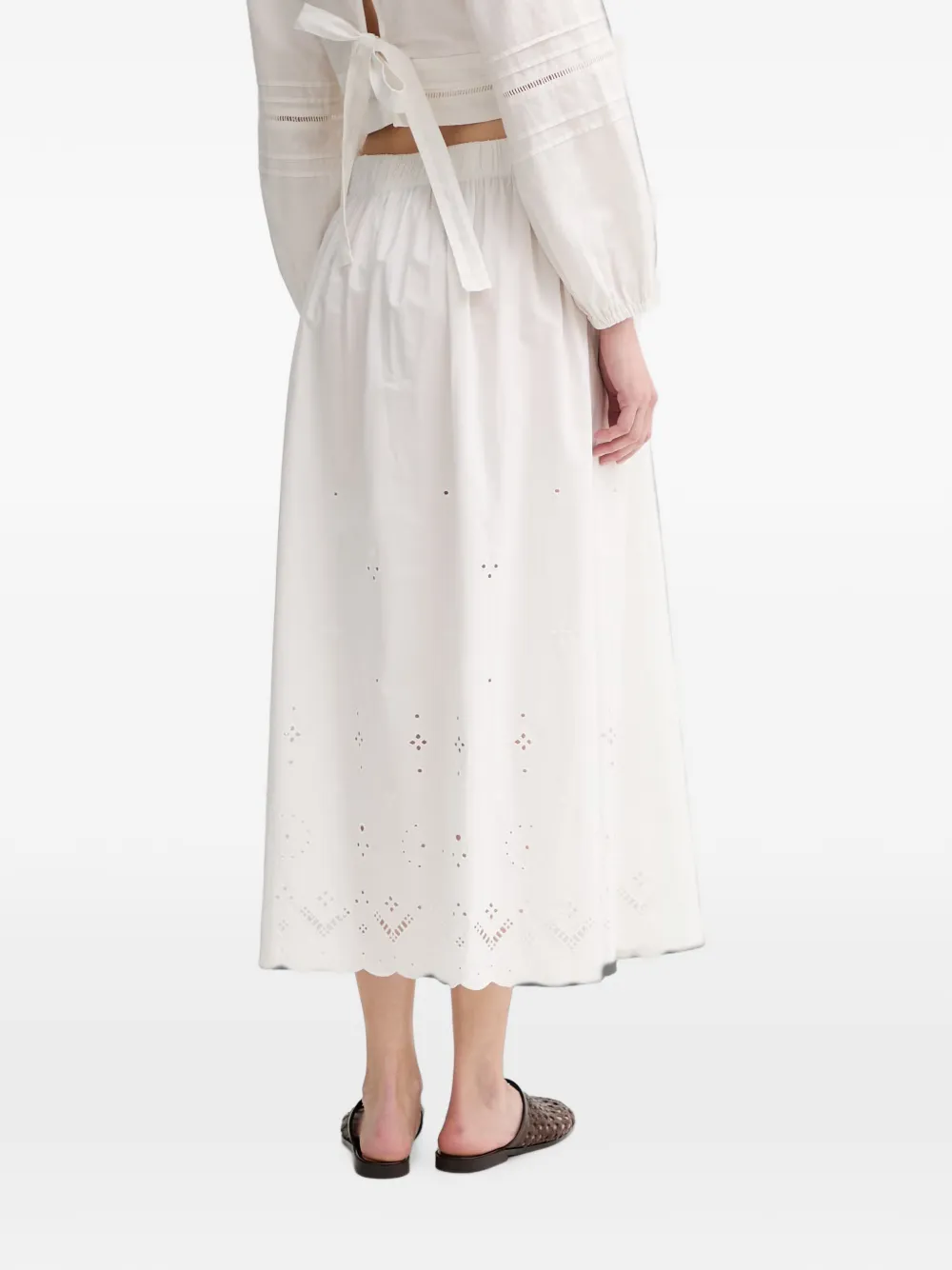 Marc O'Polo Broderie anglaise jurk Wit
