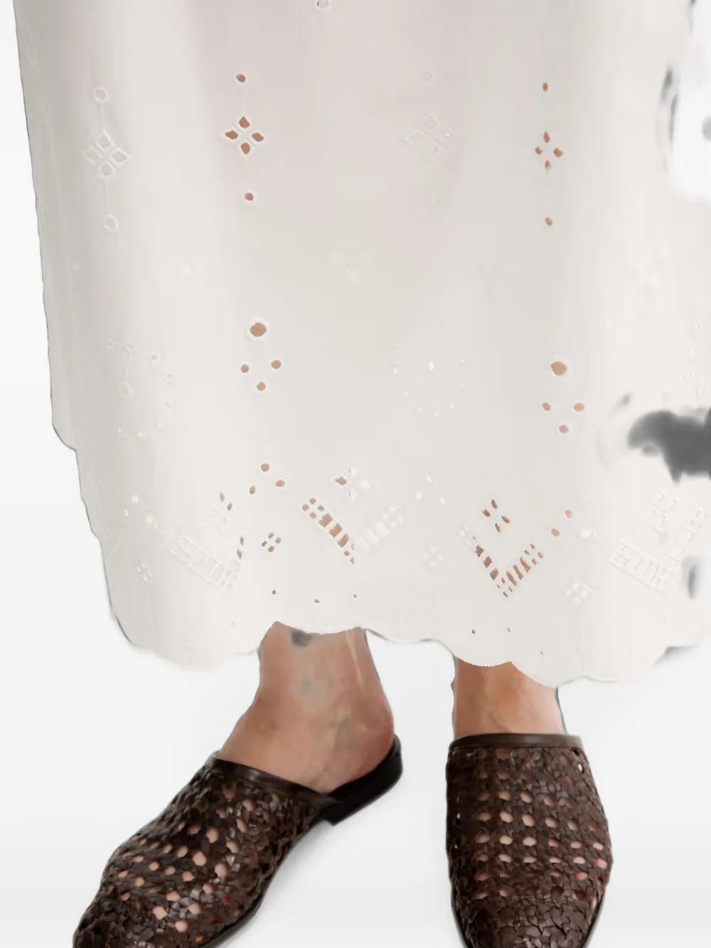 Marc O'Polo Broderie anglaise jurk Wit