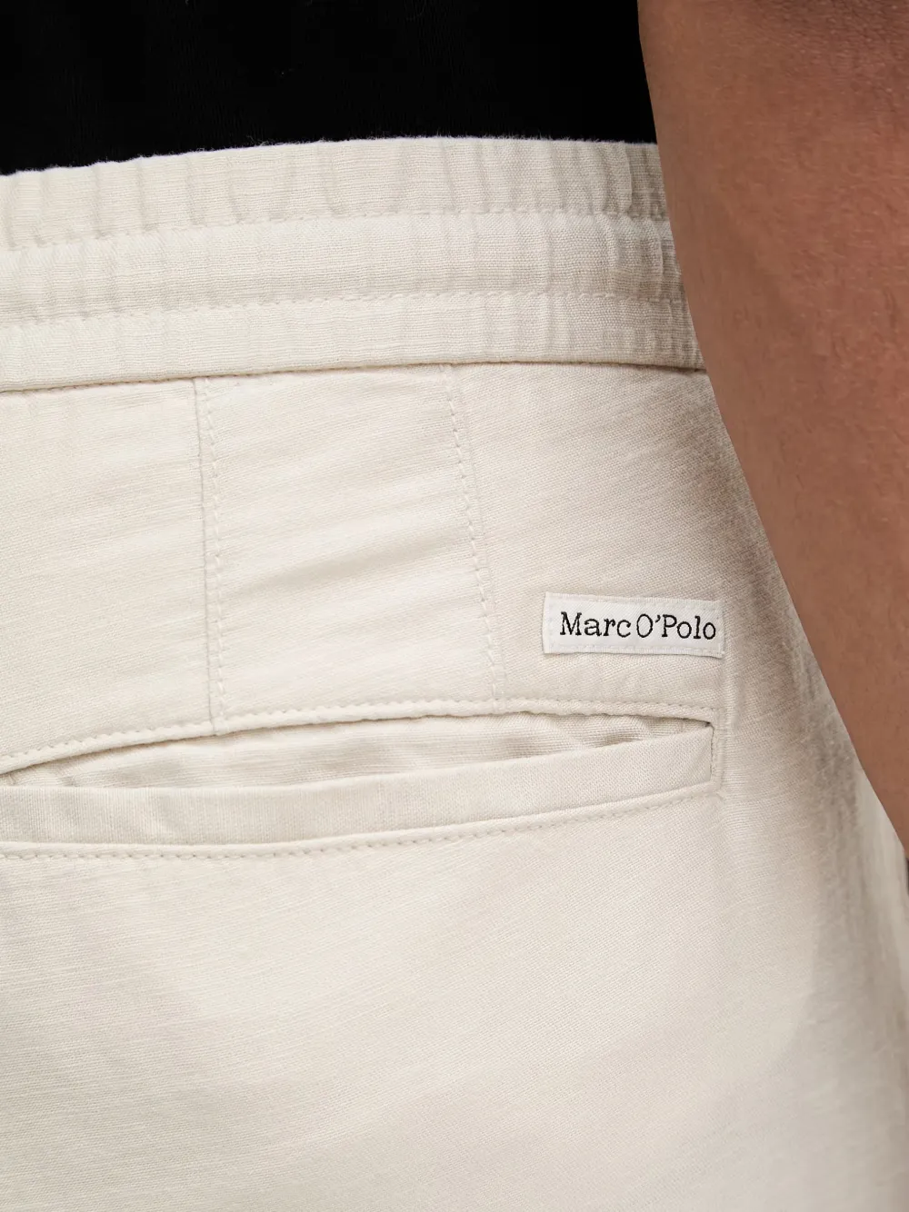 Marc O'Polo Straight broek met trekkoordtaille Beige