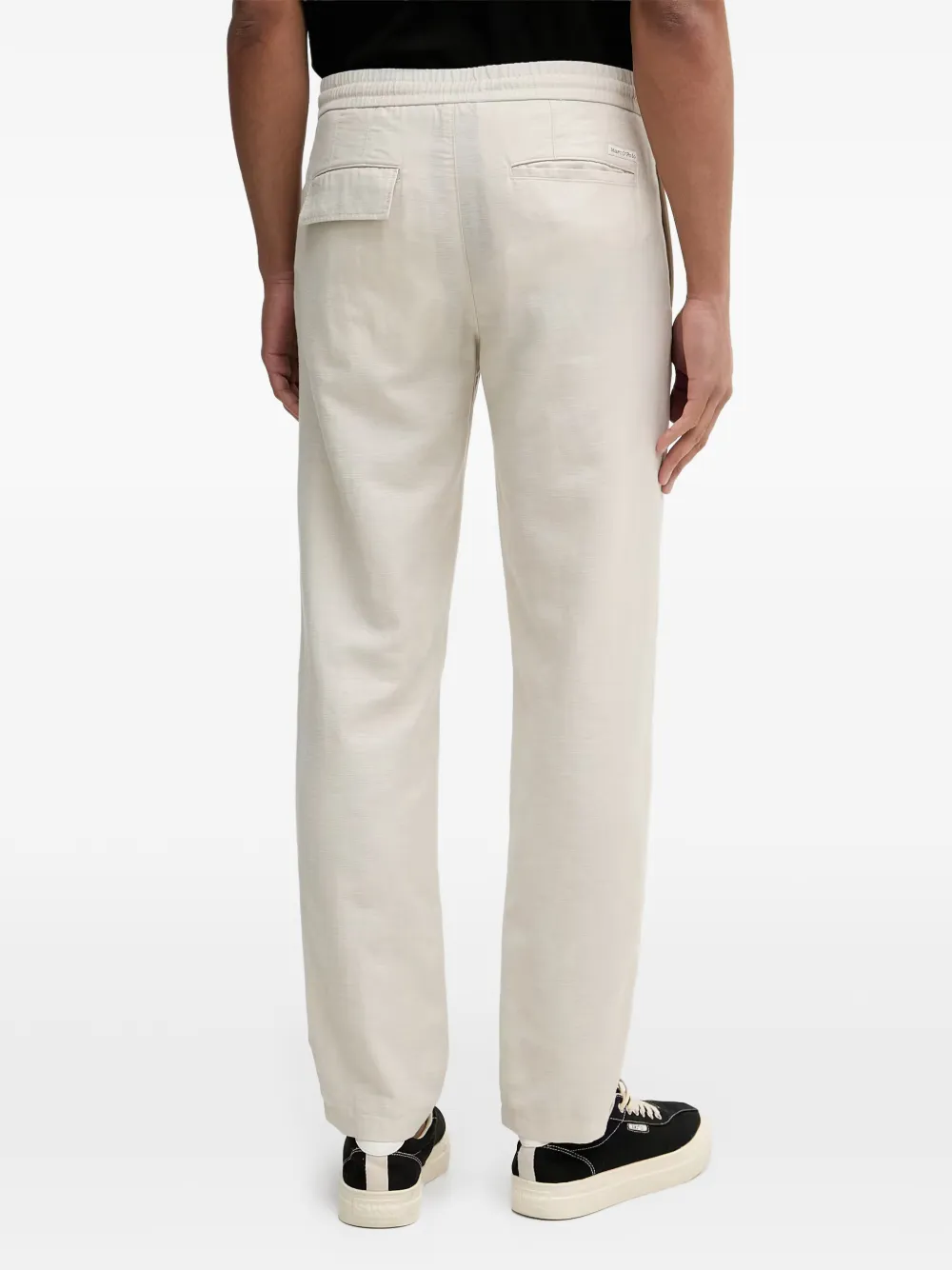 Marc O'Polo Straight broek met trekkoordtaille Beige