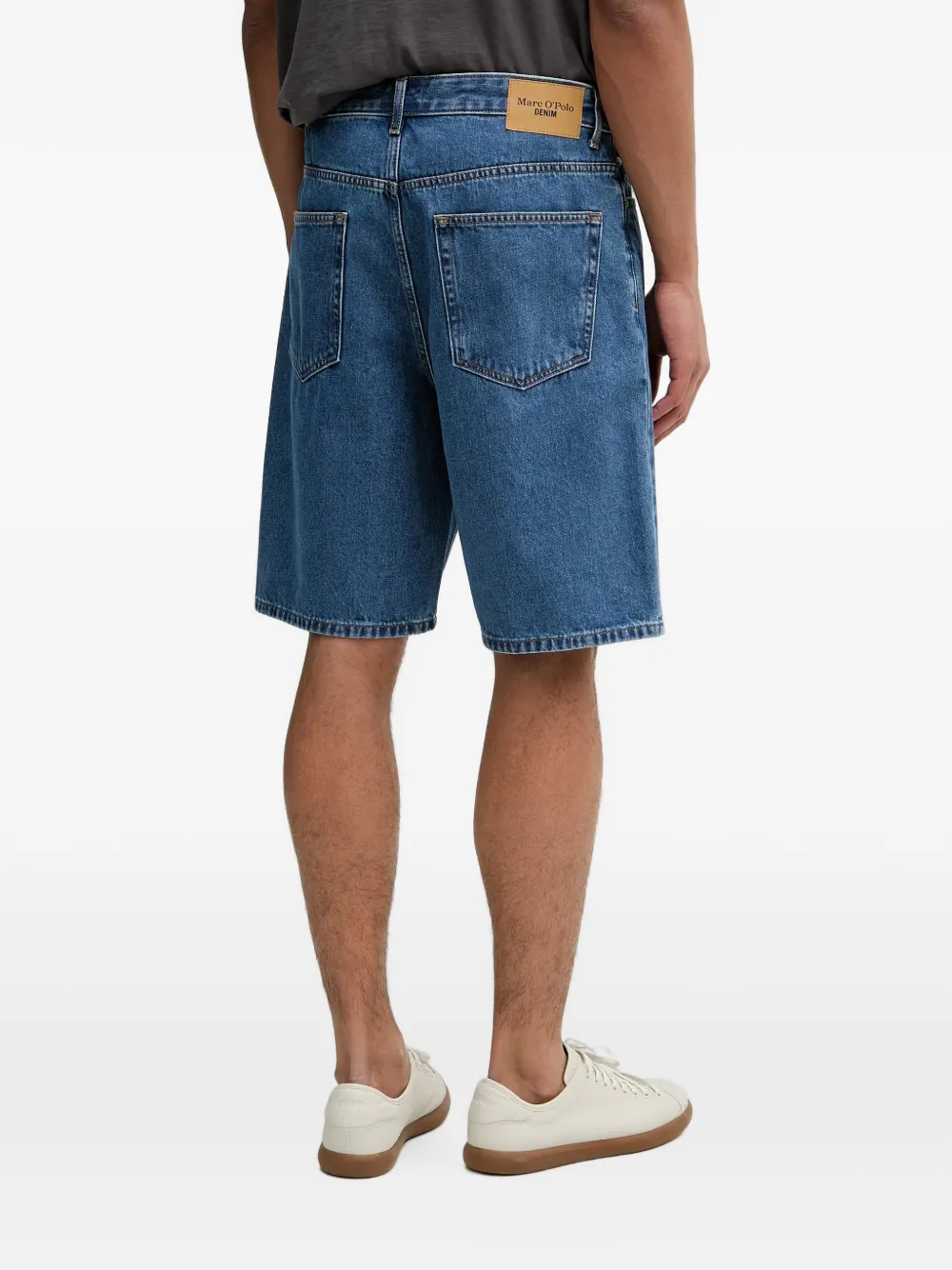Marc O'Polo Denim shorts met logopatch Blauw