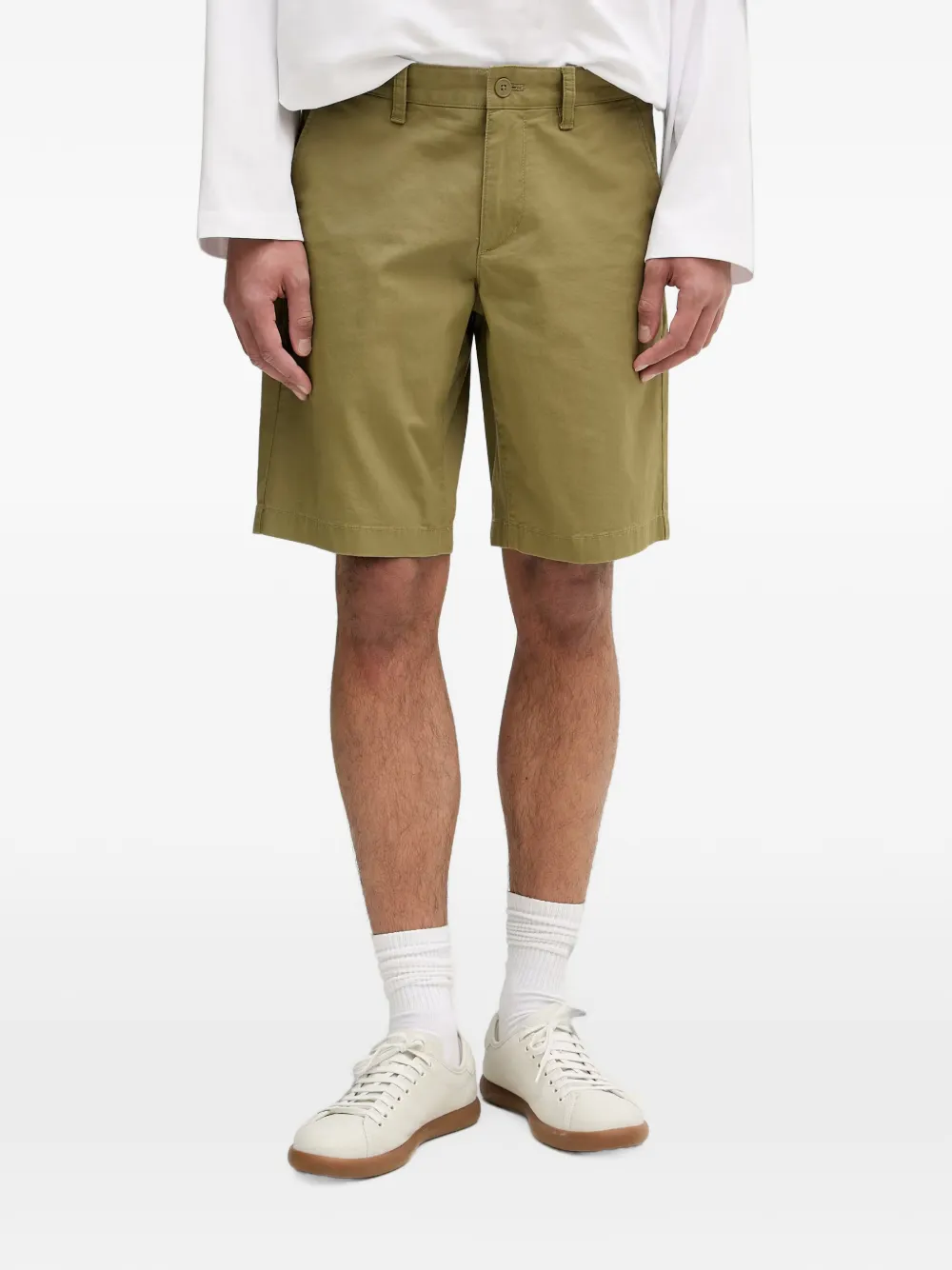 Marc O'Polo logo-embroidered chino shorts - Verde