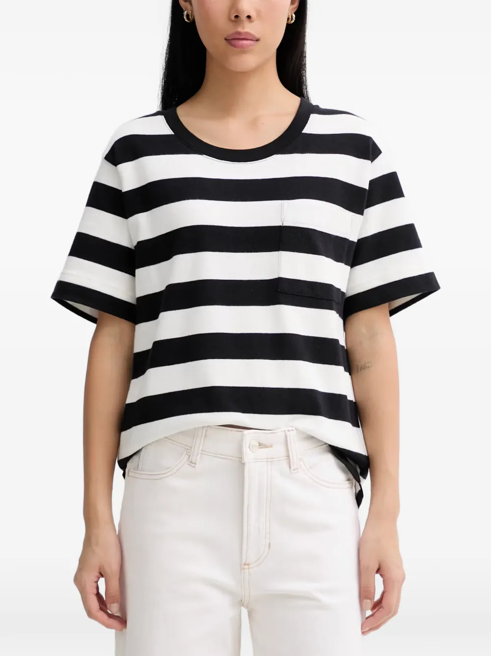Marc O'Polo striped pocket T-shirt - Nero