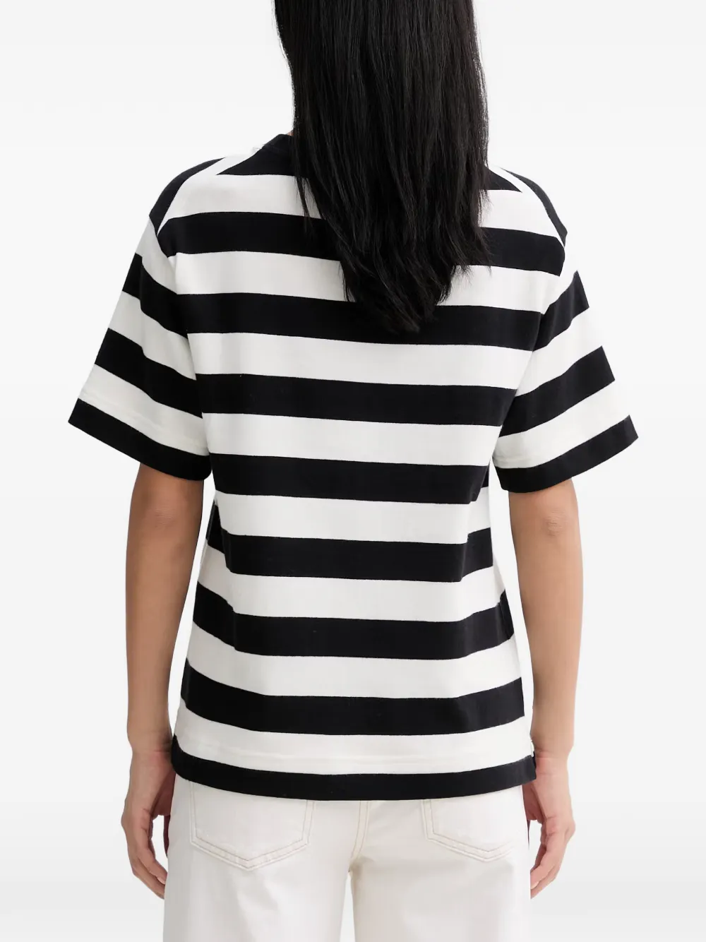 Marc O'Polo T-shirt met gestreepte zak Zwart