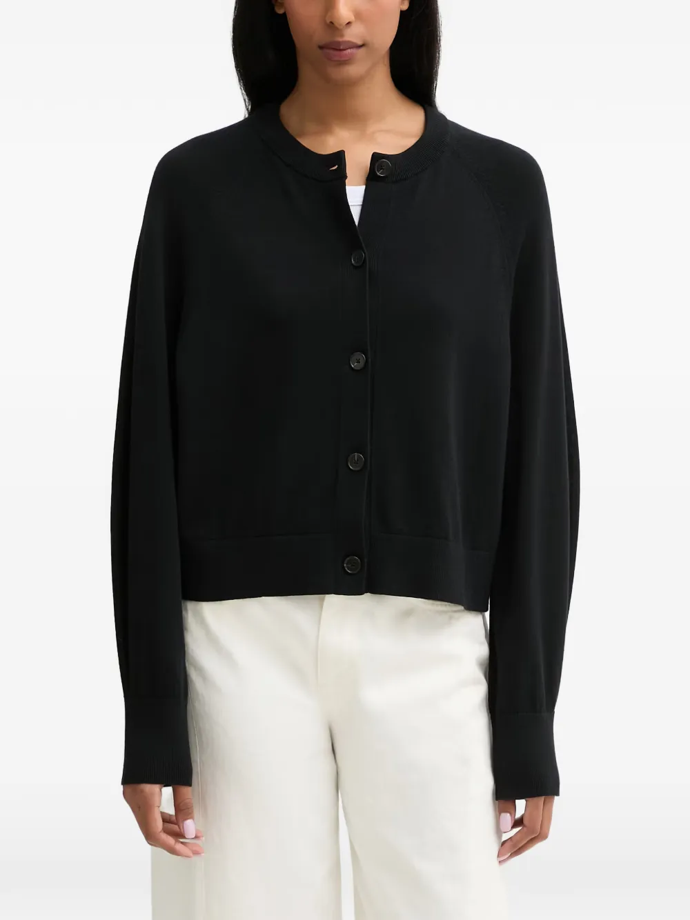 Marc O'Polo raglan-sleeve button-up cardigan - Nero